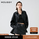 moussy 女裝新款街頭風(fēng)皮衣外套女028HSZ30-0531 020黑色 均碼