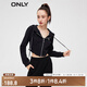 ONLY時(shí)尚休閑顯瘦修身長袖開衫連帽衛(wèi)衣女|12339R005 H1Z 黑色 M 165/84A