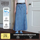 Teenie Weenie小熊女裝時尚簡約春季A字氣質(zhì)優(yōu)雅牛仔半身裙長裙子 中藍(lán)色 M (165)