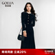 歌莉婭（GOELIA）絲絨連衣裙女輕熟風洋氣高級歐若風韓系氣質(zhì)長袖小黑裙1CCR4H540 00B黑色 XL