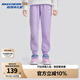 Skechers斯凱奇2025年秋季新款兒童舒適針織長褲男女款休閑褲子L325K061 淺雪青色/00EW 120