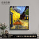 自油自畫(huà) 數(shù)字油畫(huà)diy梵高名畫(huà)歐式美式客廳裝飾掛畫(huà)沙發(fā)背景墻畫(huà)上色手繪 露天咖啡館 梵高名畫(huà) 40*50cm實(shí)木背板+實(shí)木內(nèi)框