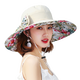 玉柳緣 遮陽(yáng)帽子女夏天戶(hù)外防曬帽可折疊紫外線(xiàn)太陽(yáng)帽大沿出游沙灘帽韓版涼帽 米色