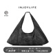 INJOYLIFE牛仔系列丹寧氣囊包騎行斜挎包復(fù)古輕便旅行包大容量單肩包 牛仔氣囊包(大號) 大包
