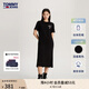 TOMMY JEANS【休閑舒適】夏季女裝純棉簽字印花圓領(lǐng)T恤長裙連衣裙19231 黑色BDS S （推薦：95-110斤）