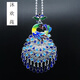 沐歡莼純銀999景泰藍(lán)彩色孔雀鳳凰吊墜拉絲項(xiàng)鏈毛衣鏈鳳回頭墜子銀飾品 四層大號(hào)淺深藍(lán)墜(蠟皮繩鏈)