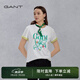 GANT甘特純棉新款女裝舒適百搭純色簡約字母印花圓領短袖T恤上衣 110-白色 XL