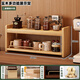 杯架置物架餐桌收納架子轉角桌面放杯子咖啡杯水杯茶杯實(shí)木展示架 二層加長(cháng)櫻桃木色50*15*30cm全橡膠木+整裝