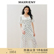 MAXRIENY[3件8折]優(yōu)雅復(fù)古黑白波點連衣裙方領(lǐng)魚尾名媛茶歇裙 黑白波點 M 02/36