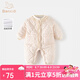 班喜迪嬰兒衣服秋冬裝寶寶連體衣嬰幼兒加絨棉服公主哈衣冬季夾棉外出服 碎花 80cm