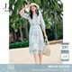 玖姿·安娜蔻【海鹽之夏】度假風(fēng)印花雪紡收腰連衣裙2025夏季新款 花淺藍 S