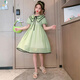 G.DUCKKIDS2025新款夏季公主裙女童綠色杏色娃娃領(lǐng)連衣裙百搭洋氣裙子 綠色 120 cm