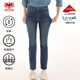 威鵬（weipeng）牛仔褲女春秋新款合體直筒萊賽爾舒適高彈百搭休閑水洗長(cháng)褲321006靛藍 （褲長(cháng)103CM）31 碼（腰圍84CM/約2.52尺）