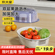 炊大皇 雙層洗菜盆瀝水籃廚房家用塑料水果盤濾水淘菜洗菜籃子 白色