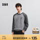 森馬（Semir）毛衣男25春絨感紅色針織衫撞色新年紅品套頭毛衫潮109125107101