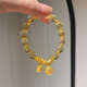 海上羅孚黃金黃財神黃水晶手鏈女新款999足金招財納福盤(pán)纏手串送女友禮物 禮盒定金勿拍