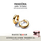 潘多拉（PANDORA）雙生圓形耳環(huán)銀色閉口耳環(huán)經(jīng)典簡(jiǎn)約百搭七夕情人節(jié)禮物送女友 金色 均碼