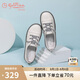 金利來（goldlion）女鞋一腳蹬休閑軟底單鞋平底小白鞋女 668130071灰色38