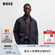 BOSS博斯【七夕節(jié)禮物】男士25年春季新款褶皺面料輕盈填充襯衫式外套 404-深藍(lán)色 L