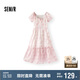 森馬（Semir）連衣裙女U領(lǐng)雪紡長裙溫柔系2025夏季甜美暈染碎花裙109325114032