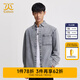 卡賓男裝LOGO刺繡牛仔襯衫24秋新款寬松上衣商場(chǎng)同款H3243118004 中灰色36 L (175) 50