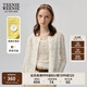 Teenie Weenie小熊女裝2025夏新款松弛感清時(shí)尚花邊針織開衫空調(diào)衫 象牙白 M