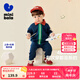 Mini Balabala迷你巴拉男童女童長袖套裝寶寶休閑嬰兒衣服套裝學(xué)院兩件套 深藍(lán)80877 100