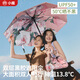 小魔太陽傘遮陽傘雙層黑膠防曬傘防紫外線晴雨兩用迷你便攜三折傘8骨