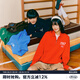MMLG【沈月同款】半拉鏈領(lǐng)衛(wèi)衣女男秋季新款寬松韓系潮牌套頭情侶上衣 紅色 S