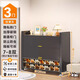 七序鋼制鞋柜家用門(mén)口入戶(hù)收納柜大容量防塵鞋架多層一體靠墻儲物柜 【3門(mén)7層】120*35*112cm-隱私款灰