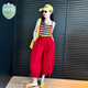 WVD女童夏季套裝2025新款大童女孩多巴胺穿搭衣服兒童巨好看吊帶背心 套裝背心+闊腿褲 套裝背心+闊腿 120 CM