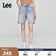 Lee25春夏新品舒適版五袋款設(shè)計淺藍色女百慕大牛仔短褲 淺藍色 29 