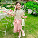 哈羅小黃鴨 HAL.DUCK新中式女童國風套裝夏季2025新款漢服兒童夏裝洋氣寶寶好看唐裝 粉色 90 cm