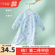 十月結(jié)晶嬰兒衣服初生寶寶連體衣新生兒哈衣和尚服 奇幻森林款-波波藍(lán) A類品質(zhì) 四季 52cm 【新生兒】