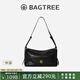 BAGTREE【明星同款】包包樹(shù)奶盒包植鞣皮新輕奢單肩斜挎Hobo女包七夕禮物 檀黑色-中號(hào)【磁吸拉鏈款】 高級(jí)小眾