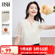 歐莎（OSA）短袖雪紡衫女2025新款女士夏裝氣質顯瘦新中式刺繡國風女款上衣 淺杏色 XL