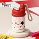 聚莜家可愛(ài)保溫杯女2025新款咖啡杯小巧便攜學(xué)生上學(xué)專(zhuān)用吸管水杯 420ml紅色小貓