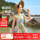ASK JUNIOR兒童泳衣女童連體2025夏涼感海邊度假風(fēng)泡溫泉游泳裙 花色 160 