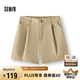 森馬（Semir）[商場同款]休閑褲女打褶簡約2025夏半松緊腰寬松短褲101325125010