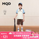 MQD童裝男童夏裝套裝polo領(lǐng)T恤兒童兩件套運(yùn)動(dòng)短袖 米白 150