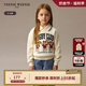 Teenie Weenie Kids小熊童裝24秋冬款女童甜美撞色翻領加絨衛(wèi)衣 象牙白 140cm