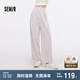 森馬（Semir）休閑褲女質(zhì)感慕斯褲慵懶垂感秋季寬松軟糯肌理闊腿褲107524127005