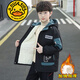 G.DUCKKIDS品牌童裝男童秋裝8新款外套中大童9春秋季10男孩帥氣風(fēng)衣13歲兒童 6627 加絨加厚冬裝外套 黑色 170