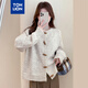 唐獅（TonLion）2025秋季女圓領(lǐng)復古簡(jiǎn)約牛角扣開(kāi)衫百搭韓版休閑時(shí)尚外套