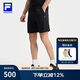 FILA 斐樂(lè)官方男士針織短褲2025秋季新款跑步健身運(yùn)動(dòng)基礎(chǔ)五分褲 深黑-BK L 175/84A/L