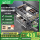 卡貝（cobbe） 廚房拉籃櫥柜抽屜式304不銹鋼碗籃廚柜碗架碗碟內(nèi)置鍋碗調(diào)味拉藍(lán) 槍灰波浪紋加固-實(shí)心304-750柜