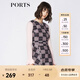 PORTS寶姿 新品女裝優(yōu)雅格紋無袖收腰連衣裙SA9D006GFQ019 丈青淺粉混色 M (6)