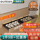 固特（GUTE）踢腳抽鞋柜抽拉鞋架家用多功能落地多層大容量鞋柜入戶柜層板鞋架 反彈踢腳抽310深【黑色-410寬】 可加裝擋板