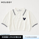 moussy 女裝新品迪士尼聯(lián)名刺繡POLO針織上衣女010HSL70-0100 011米白色 均碼