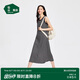 松山棉店二合一薄荷條紋女士帶杯背心裙無袖長款顯瘦睡裙休閑寬松黑白條XL